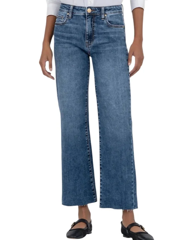 Women's Comfy Attire For Lounging Charlotte High Rise Wide Leg Jeans In Commendatory With Medium Base Wash