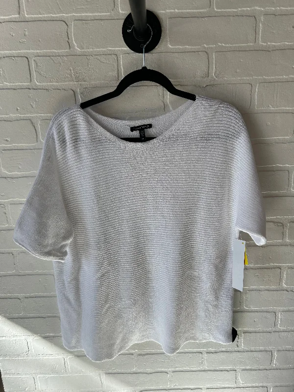 Sweater Short Sleeve By Eileen Fisher In White, Size: S