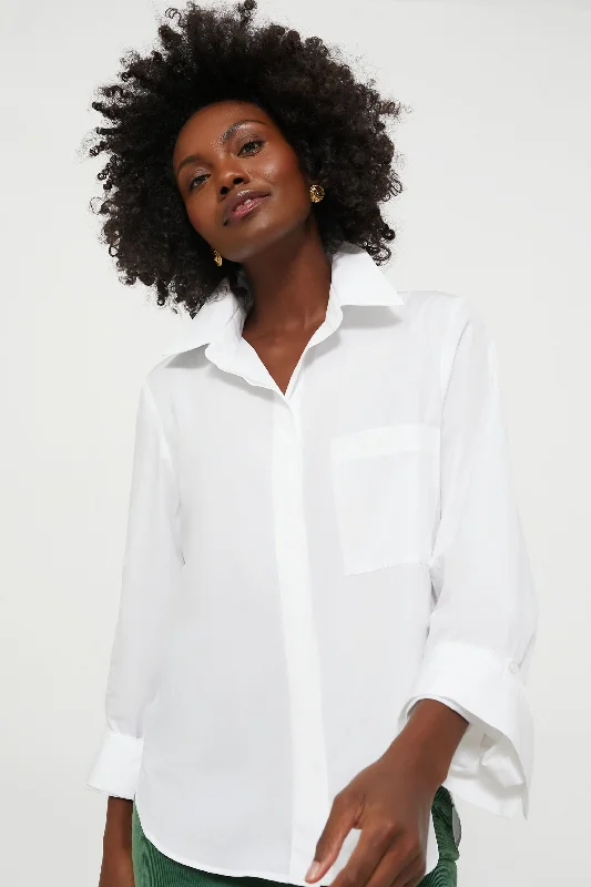 Classic Clothes For Women White Boyfriend Shirt