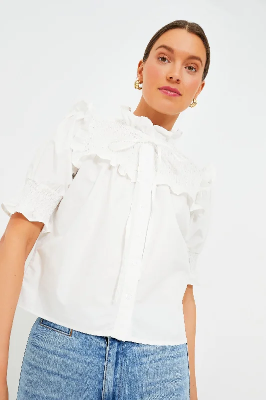 Women's Effortless Casual Outfit White Nicolette Shirt