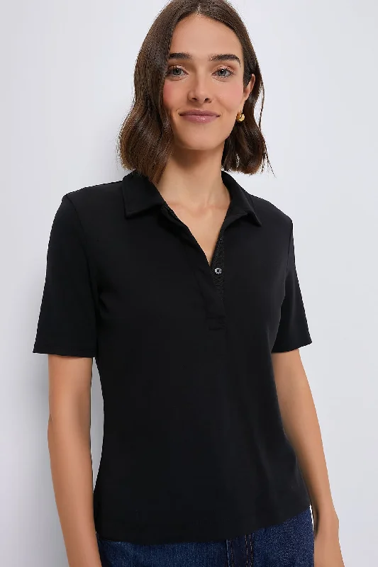 Casual Clothing For Women Black Adler Interlock Polo