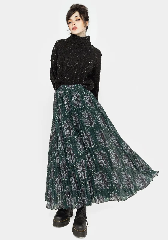 Women's Vacation Outfit Cailleach Pleated Maxi Skirt