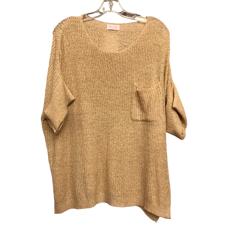 Sweater Ss By Pink Lily In Tan, Size:L