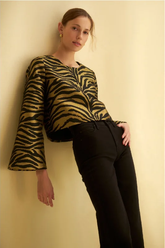 Women's Transitional Clothes Tiger Jacquard Maxine Top