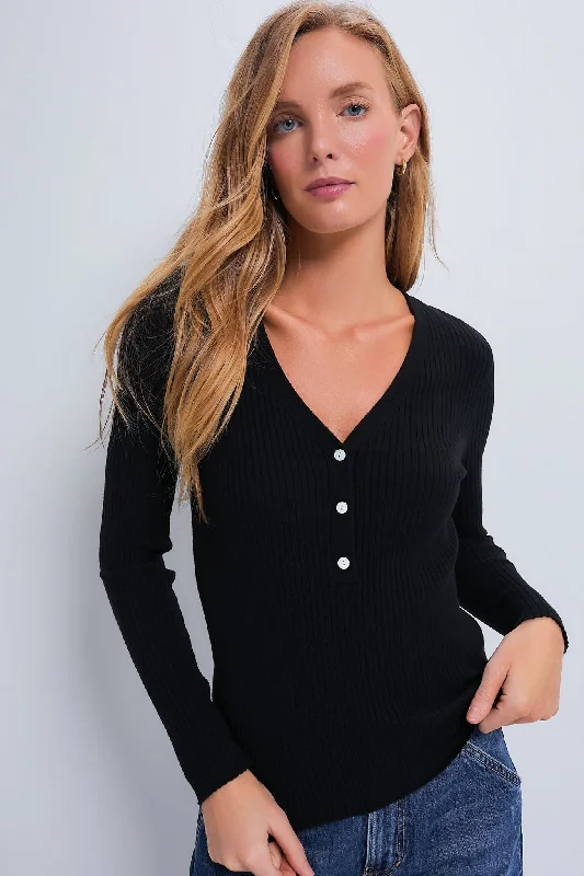 Fashion-Forward Women's Clothing Black Hendrix Henley