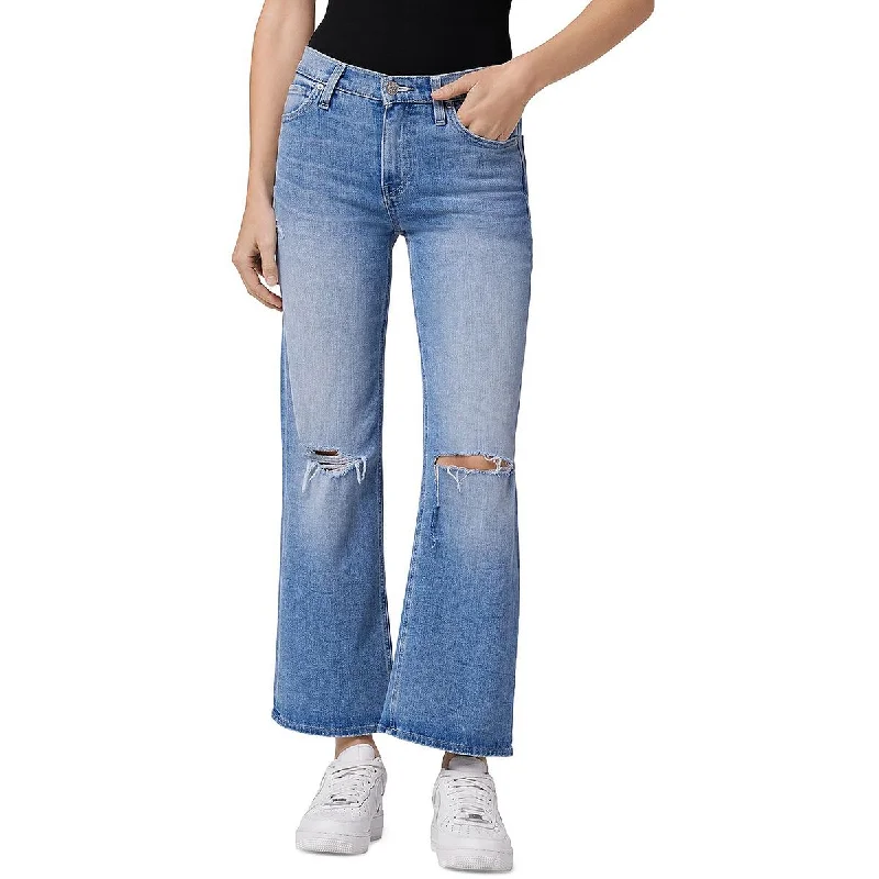 Affordable Luxury Women's Garments Womens Distressed High Rise Wide Leg Jeans