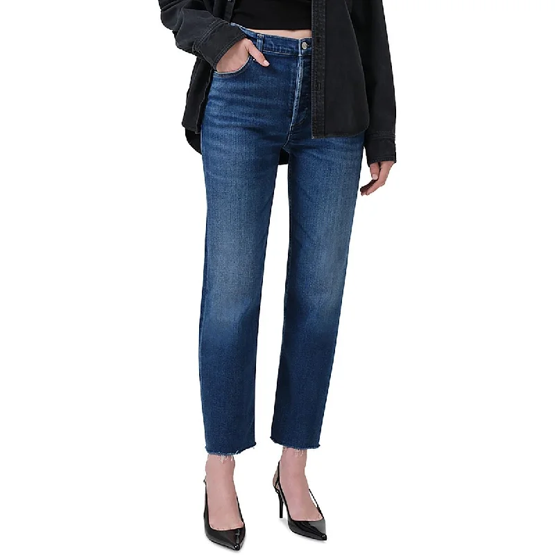 Women's Night-Out Outfit Womens High Rise Denim Straight Leg Jeans