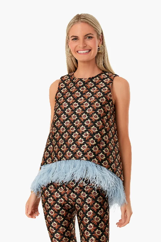 Women's Formal Clothes Jacquard Bella Feather La Scala Top