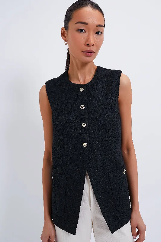 Timeless Women's Garments Black Tweed Sonja Top