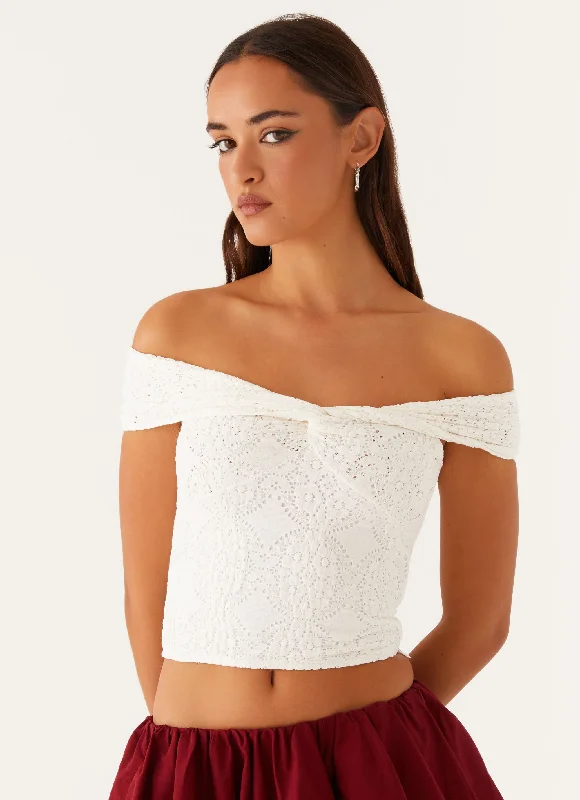 Elegant Women's Attire Meryll Twist Top - White