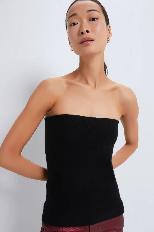 Women's Apparel Black Cashmere Tube Top