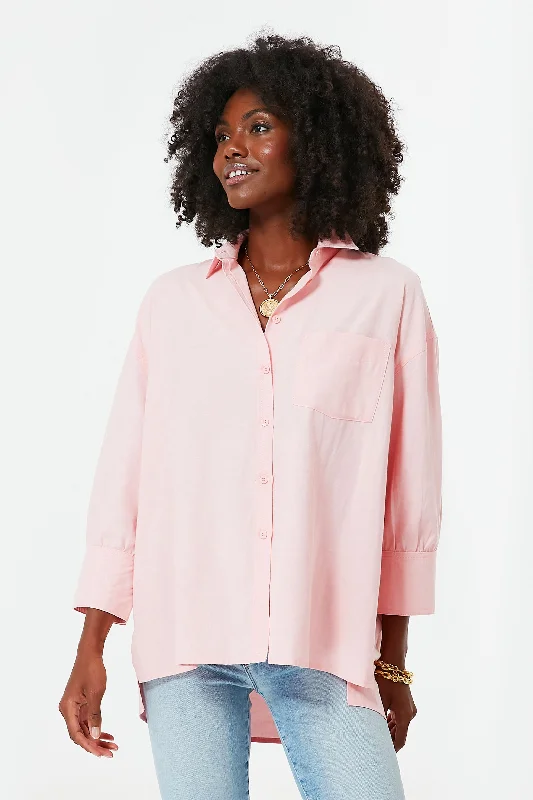 Comfortable Garments For Women Pink Adair Boyfriend Shirt