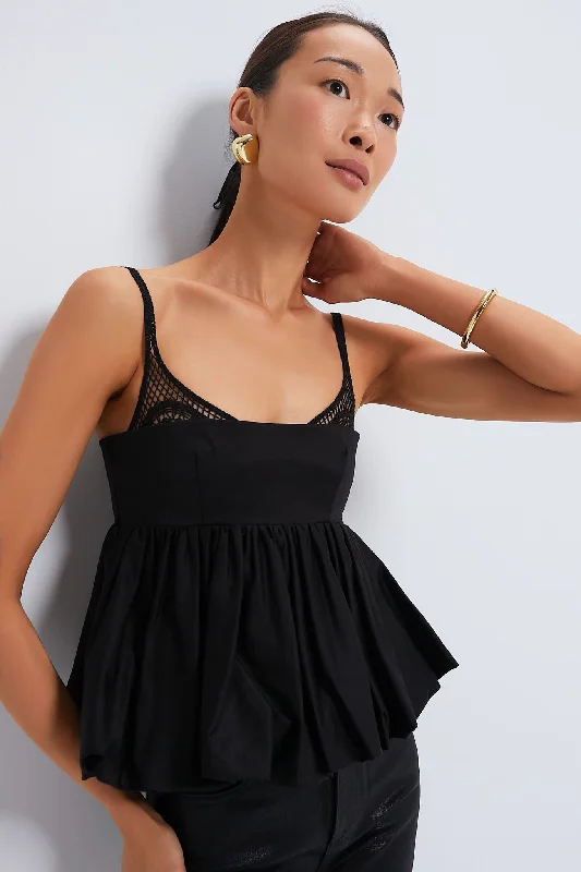 Women's Evening Clothes Black Mimi Peplum Top