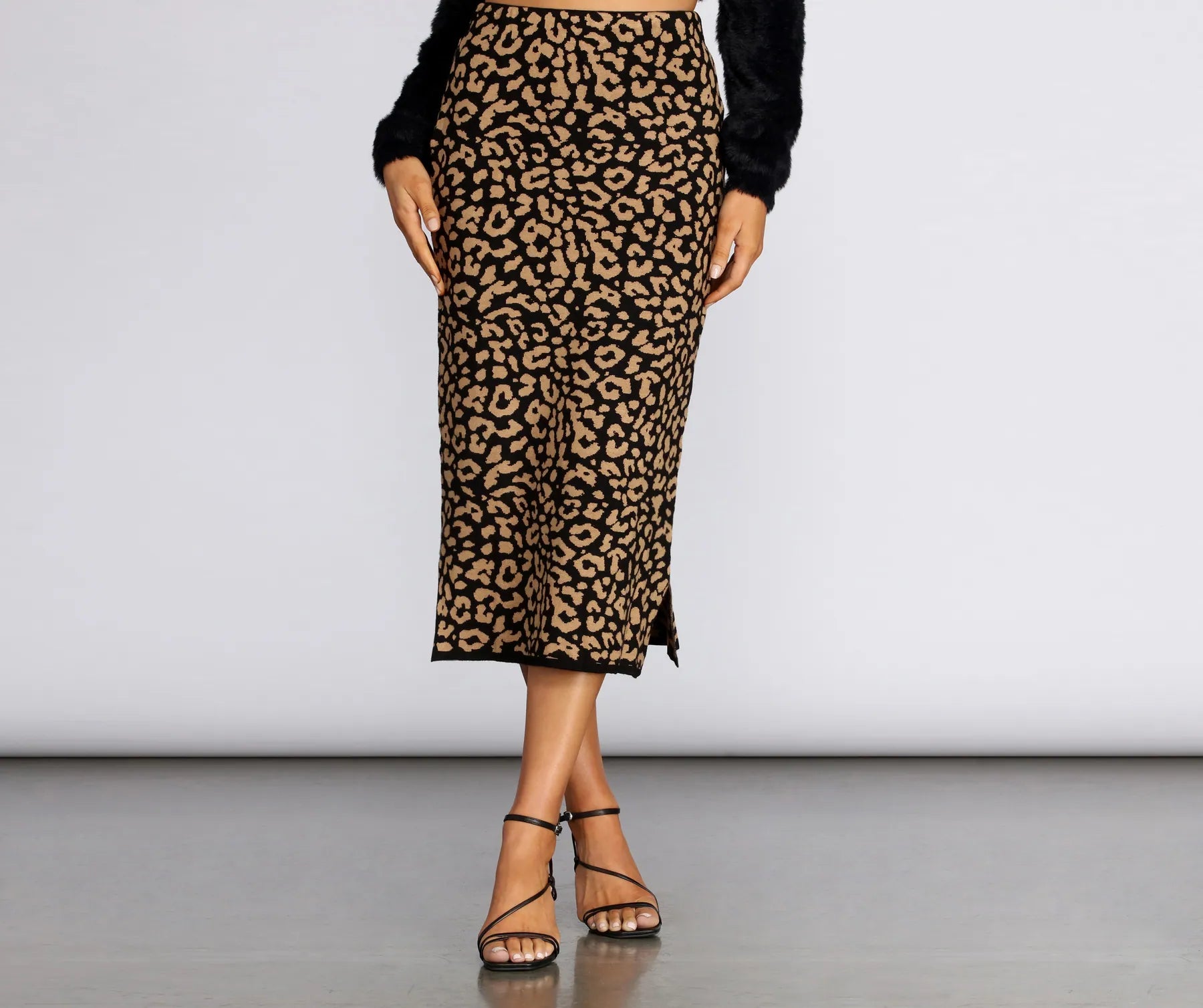 Women's Stylish Professional Apparel Live For The Leopard Print Midi Skirt