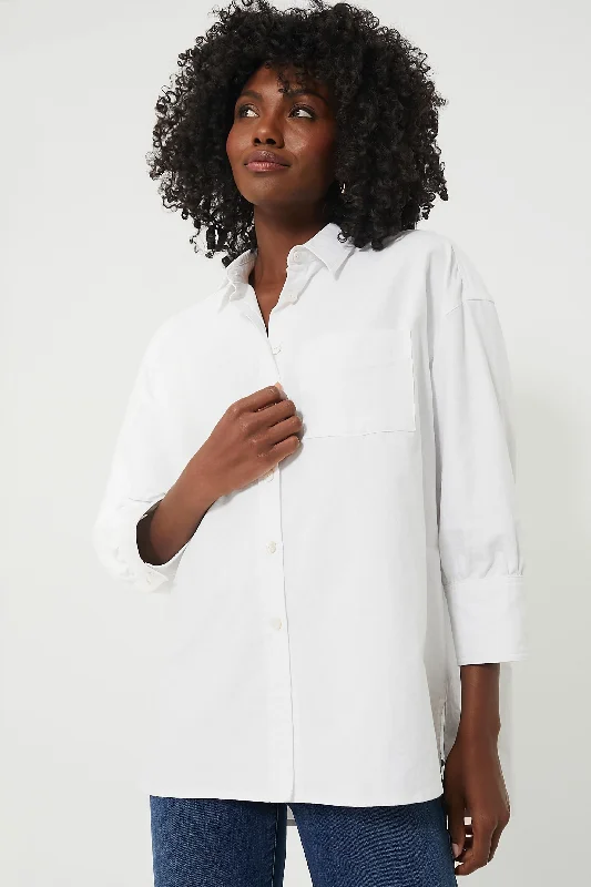 Timeless Women's Clothes White Oxford Adair Boyfriend Shirt