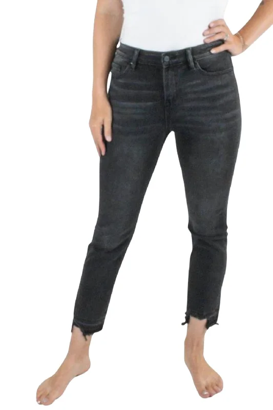 Women's Outdoor Attire High Rise Straight Leg Jeans In Washed Black