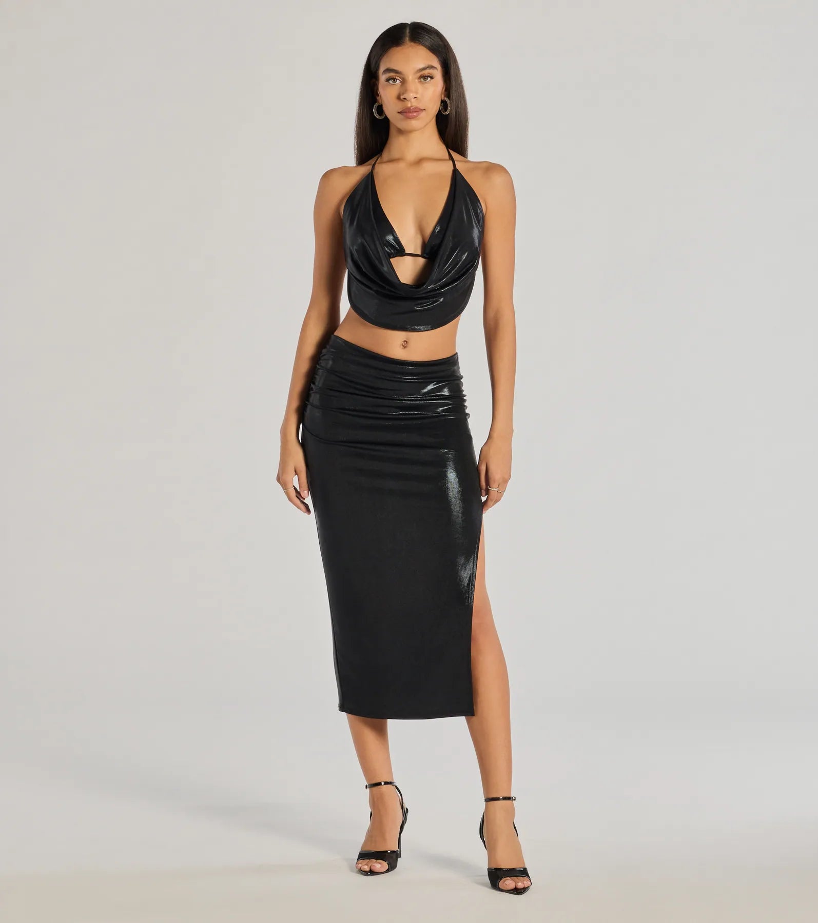 Women's Chic Outerwear Garments Sultry Does It High Rise Midi Skirt