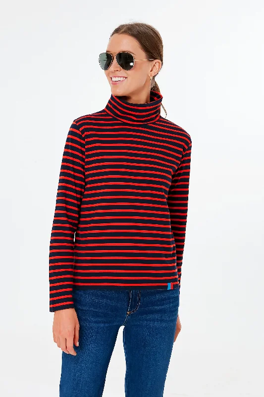 Women's Holiday Clothing The Turtleneck Navy Poppy