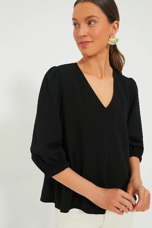 Women's Vintage-Inspired Clothing Black Hollis Top