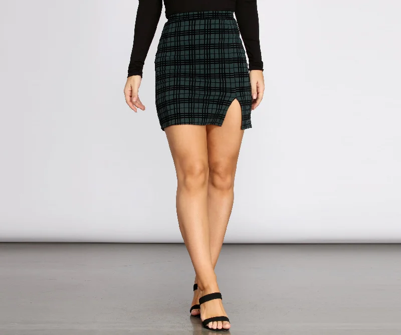 Classic Women's Apparel Window Pane Mini Skirt