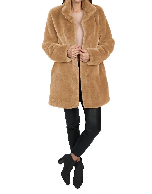 Formal Outfit For Women Rory Faux Fur Coat In Camel