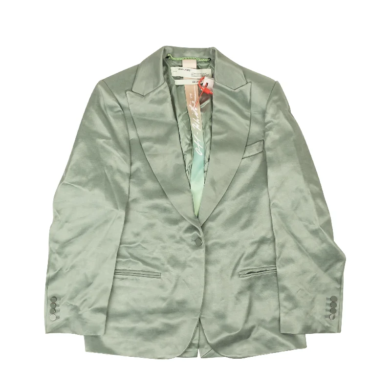 Women's Everyday Apparel Off-White C/O Virgil Abloh Mint Satin Boyfriend Blazer - Green