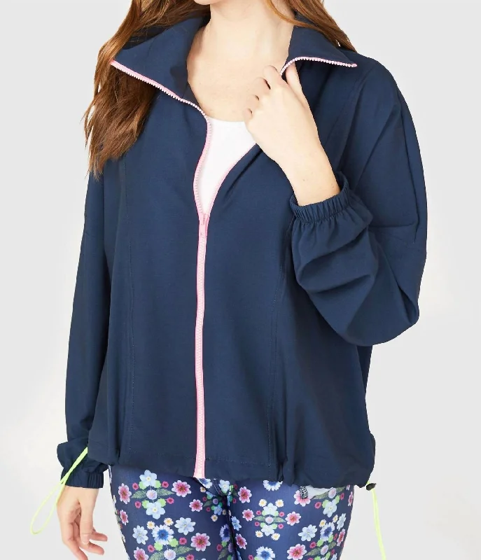 Casual Garments For Women Streak Ripstop Windbreaker In Navy