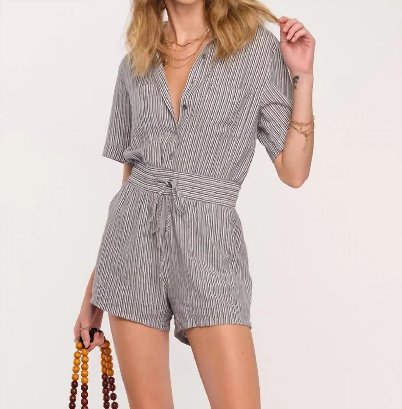 Women's Work Outfit For The Office Fontana Romper In Grey