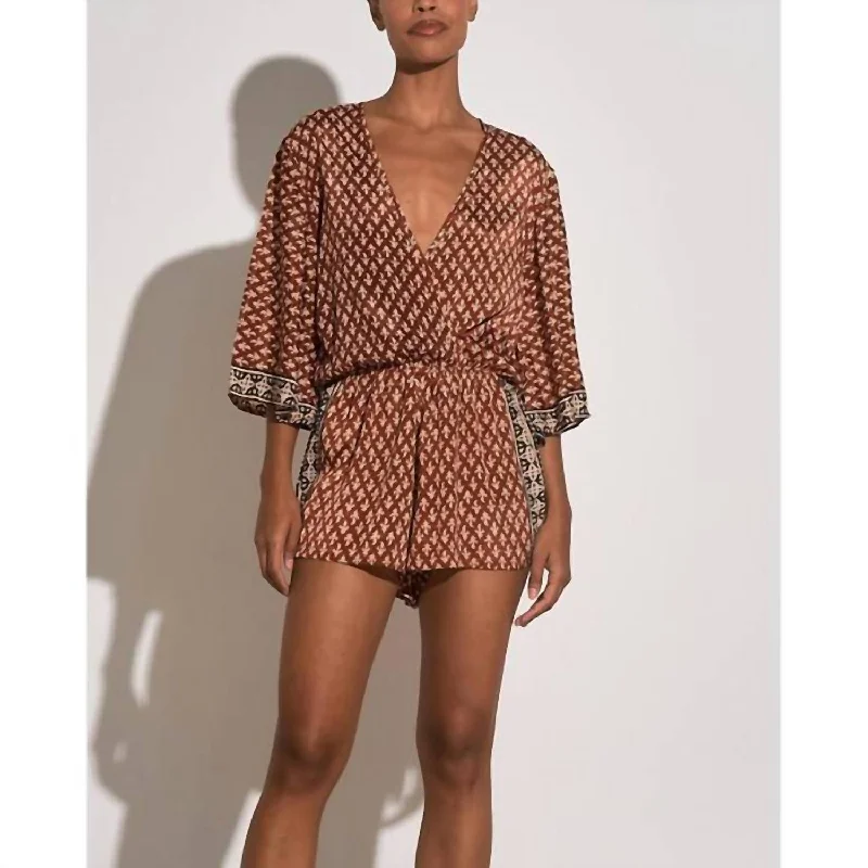 Chic Clothes For Women Casablanca Romper In Brick