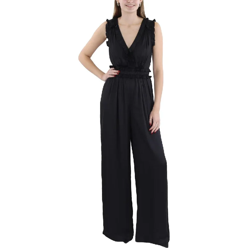 Women's Casual Apparel Womens Ruffled Wide Leg Jumpsuit