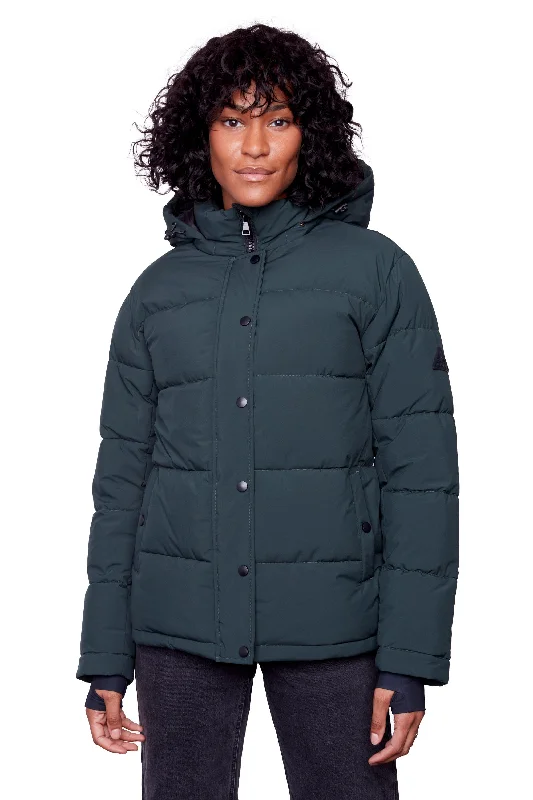 Women's Active Outfit For Fitness FORILLON | WOMEN'S VEGAN DOWN (RECYCLED) SHORT QUILTED PUFFER JACKET