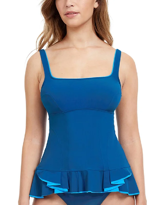 Women's Fashion Clothes Profile by Gottex Belle Curve Square Neck Tankini