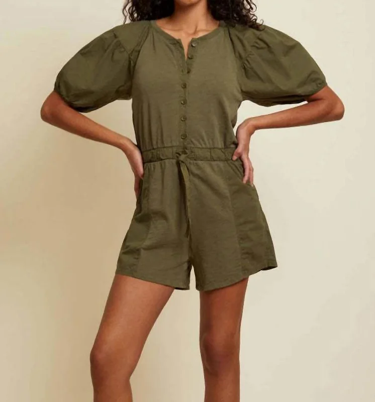 Elegant Women's Attire Garner Combo Romper In Ivy