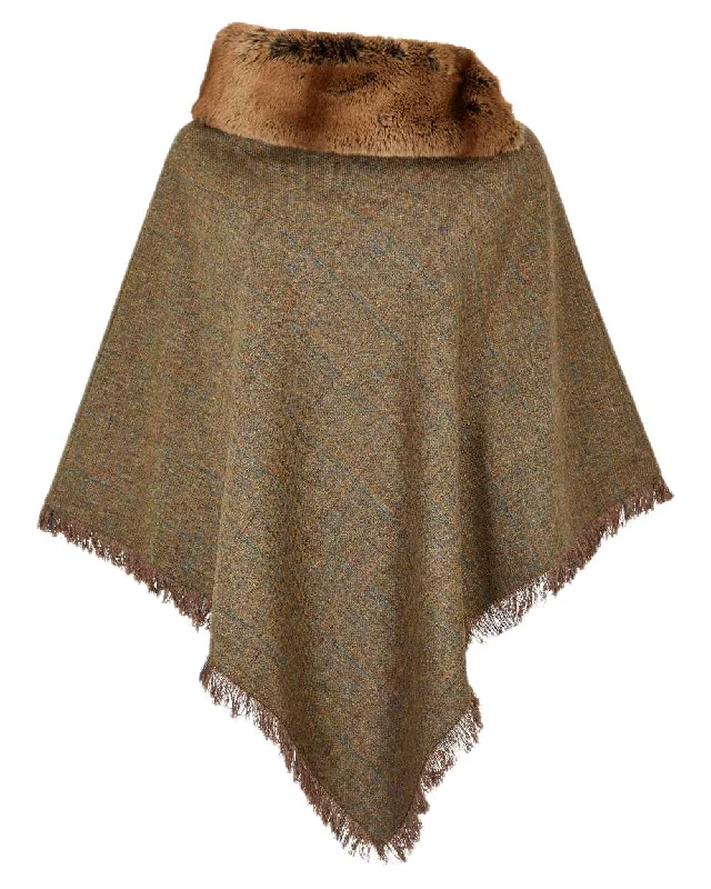 Women's Vintage-Inspired Outfit Dubarry Womens Silverfir Tweed Poncho