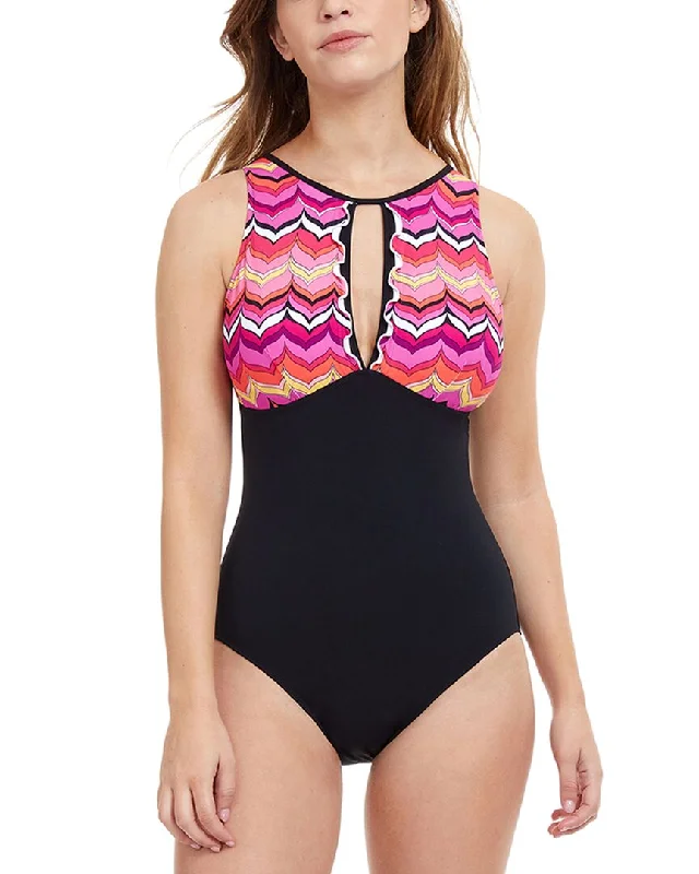 Women's Outfit Profile by Gottex Palm Springs High Neck Cut Out One-Piece