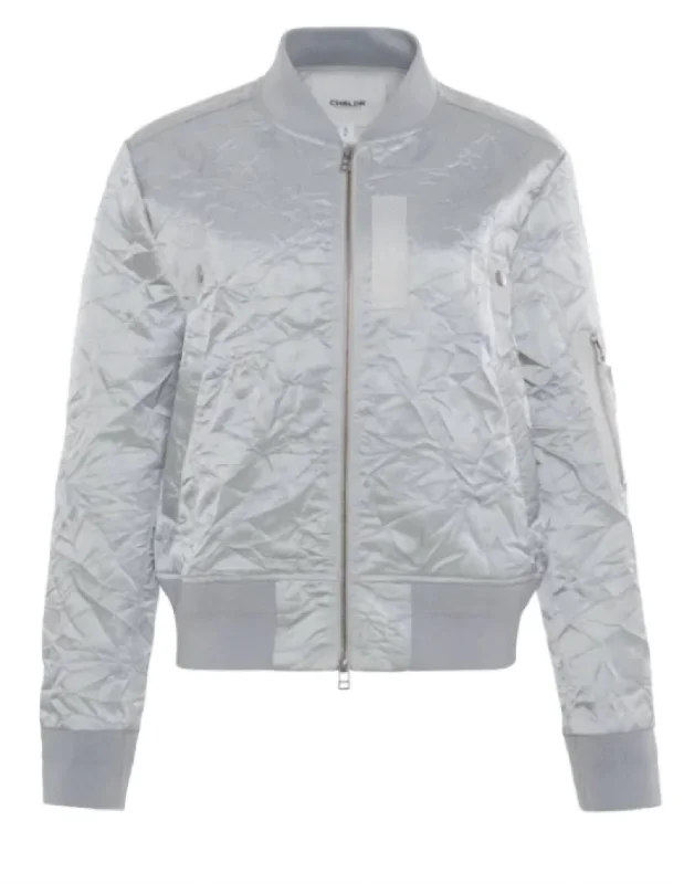 Women's Travel Garments Leni-Sleeve Pocket Bomber Jacket In Limestone