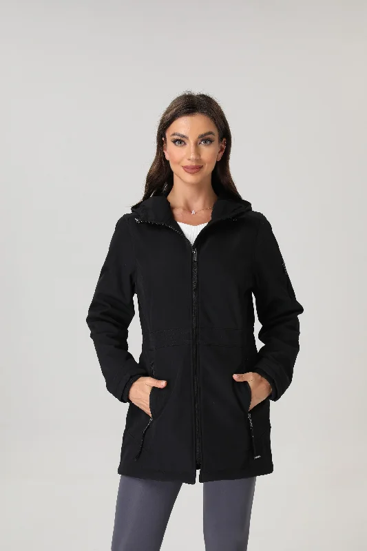 Women's Transitional Apparel Women's Side Waist Detail Long Softshell Jacket