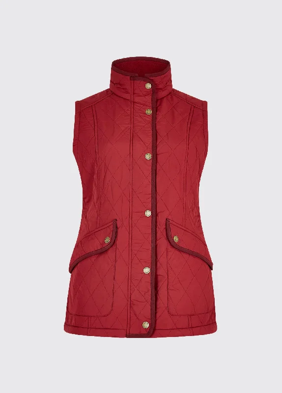 Fashionable Women's Clothes Clonmel Quilted Gilet - Ruby