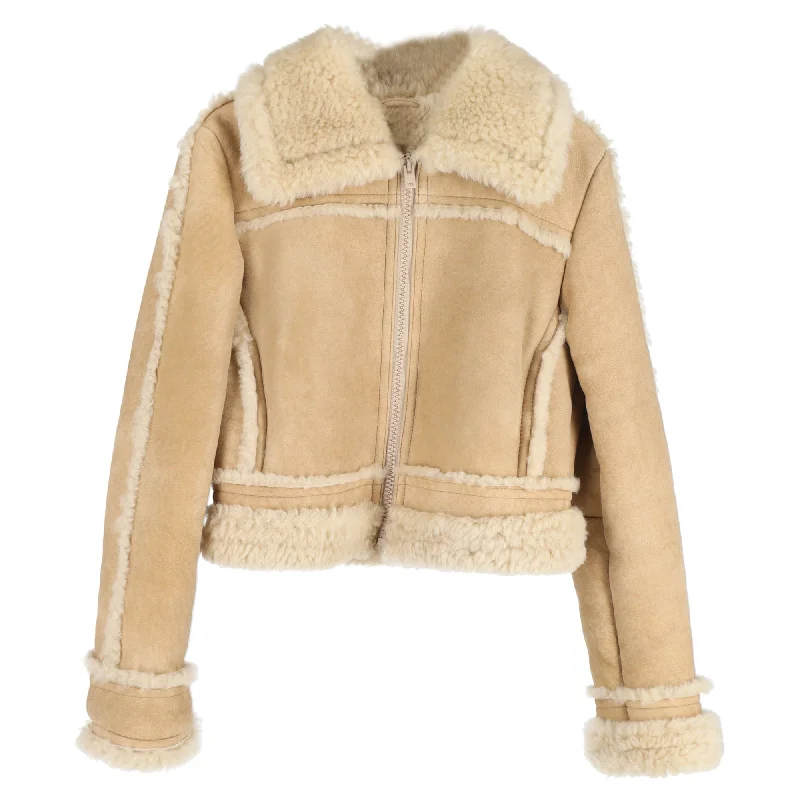 Women's Seasonal Attire Acne Studios Lalita Lamb Shearling Jacket in Brown Suede