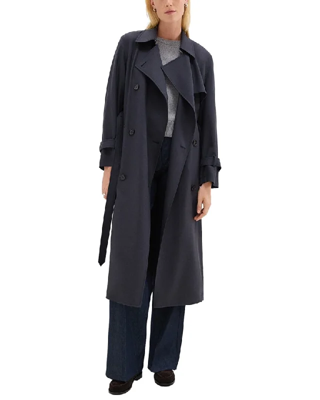 Women's Classic Outfit Theory Relaxed Wool-Blend Trench Coat