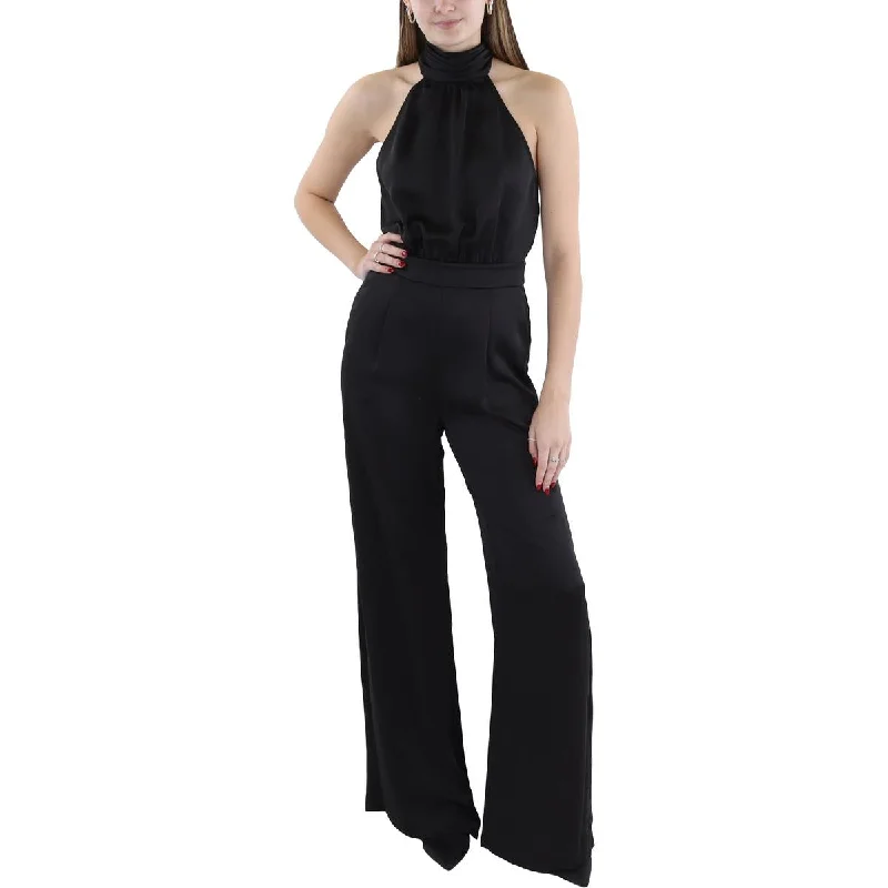 Women's Elegant Evening Attire Tatiana Womens Satin Halter Jumpsuit