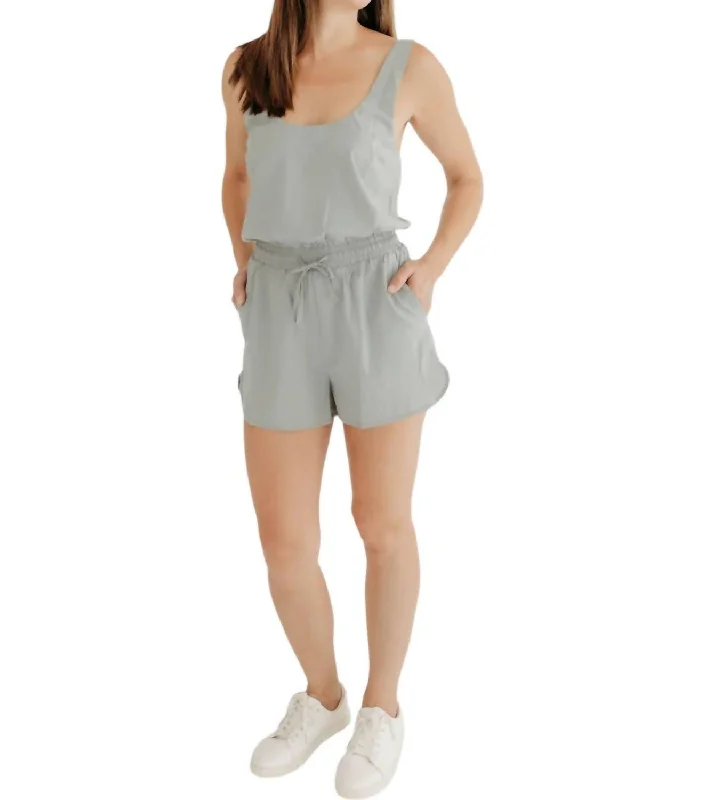 Women's Functional Outdoor Garments Katie Athletic Romper In Grey Mint