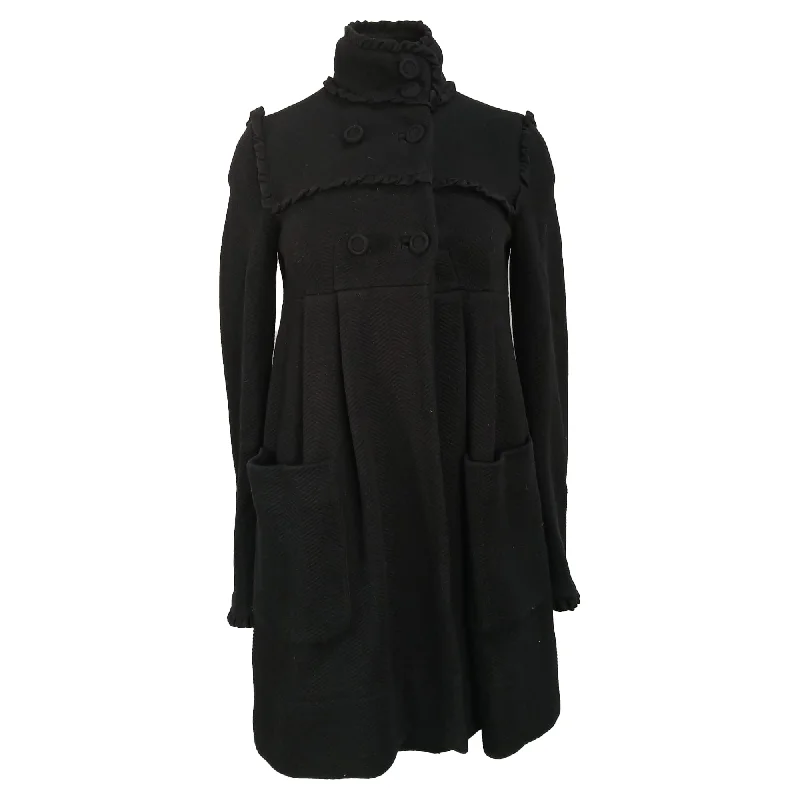 Women's Professional Attire Diane von Furstenberg Car Coat in Black Cotton