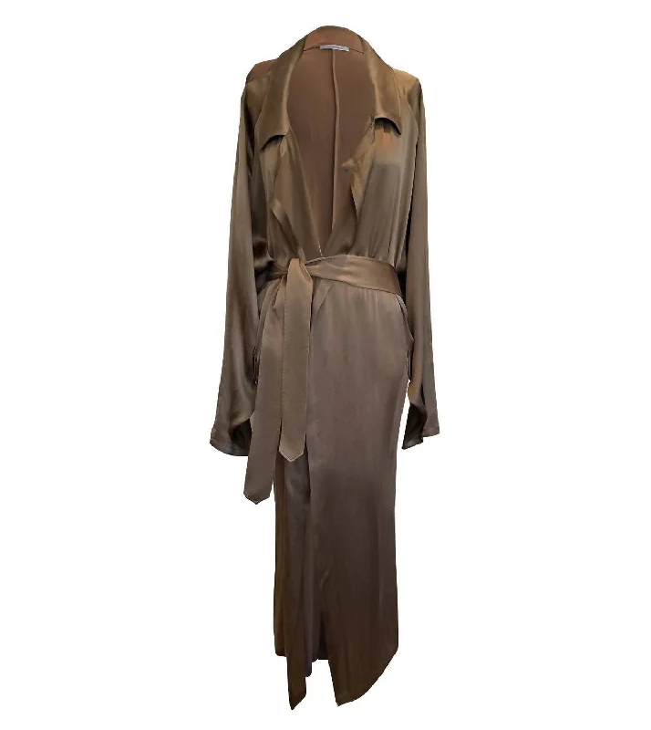 Chic Women's Outfit Oversized Trench Coat In Antique Gold