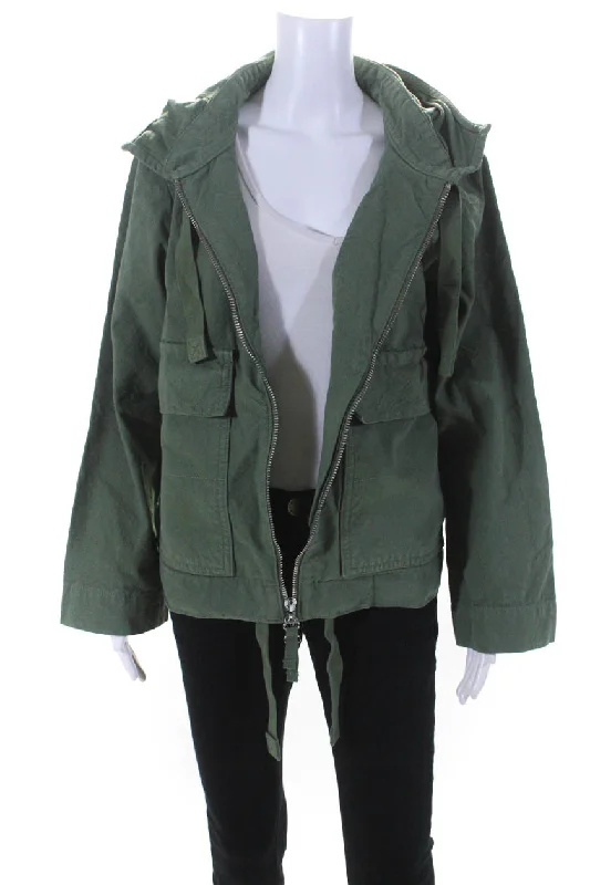 Fashionable Women's Casual Apparel Everlane Womens The Canvas Organic Cotton Anorak  Forest Green