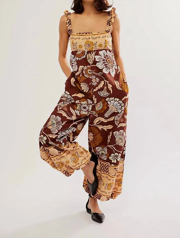 Women's Elegant Clothes Bali Albright Jumpsuit In Coffee Combo