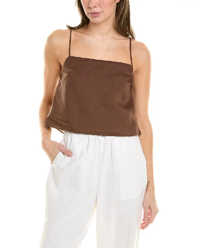 Women's Everyday Attire Onia Air Linen-Blend Square Neck Tank