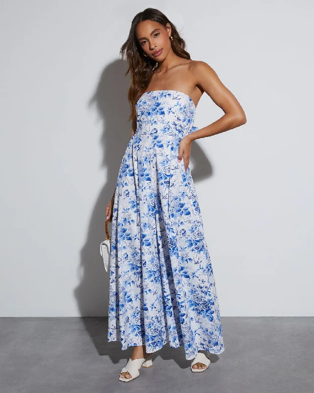 Women's Garments Colleen Strapless Floral Jumpsuit