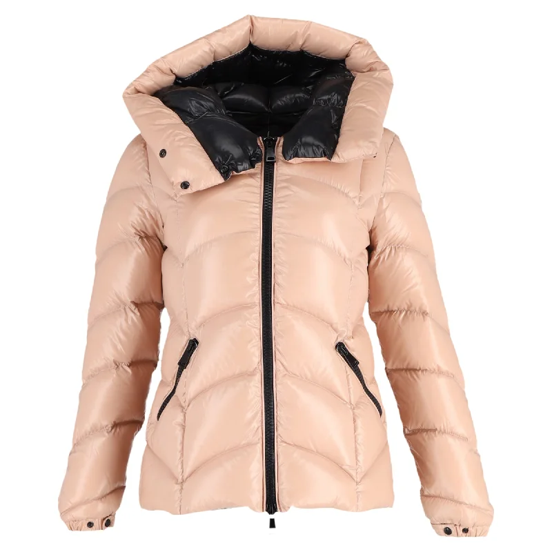 Women's Elegant Clothes Moncler Akebia Hooded Down Jacket in Pink Polyamide