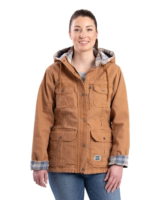 Luxury Women's Clothing Women's Vintage Washed Duck Barn Coat